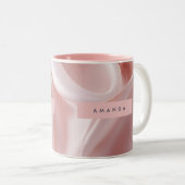 Personalized Elegant Blush Pink Satin Design ツートーンマグカップ (正面右)