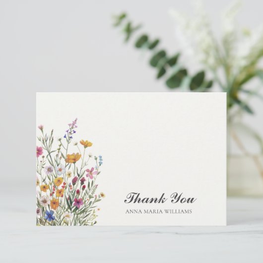  Personalized Elegant Boho Chic Floral  サンキューカード (スタンド正面)