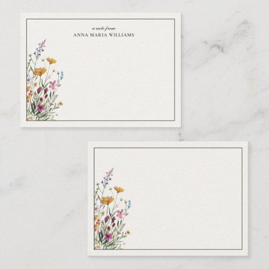  Personalized Elegant Boho Chic Note Card ノートカード (正面/裏面)