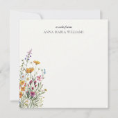Personalized Elegant Boho Floral Note Card ノートカード (正面)