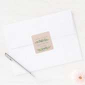 Personalized Elegant Botanical Baby Shower  スクエアシール (封筒)