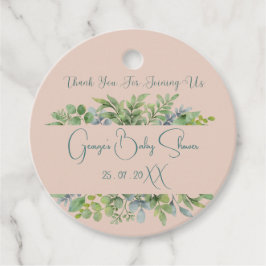 Personalized Elegant Botanical Baby Shower  フェイバータグ