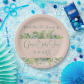 Personalized Elegant Botanical Baby Shower  ペーパープレート (パーティー)
