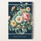 Personalized Elegant Botanical Floral Watercolor ノートブック (裏面)