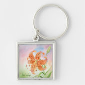 Personalized Elegant Botanical Tiger Lily キーホルダー (正面)