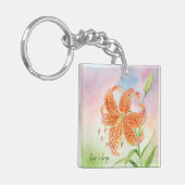 Personalized Elegant Botanical Tiger Lily キーホルダー (正面左)