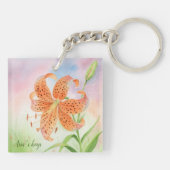 Personalized Elegant Botanical Tiger Lily キーホルダー (裏面)