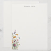  Personalized Elegant Chic Floral Letterhead レターヘッド (正面/裏面)