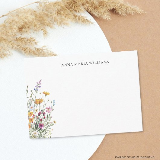  Personalized Elegant Chic Floral Note Card ノートカード