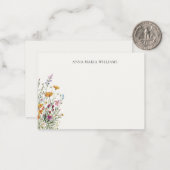  Personalized Elegant Chic Floral Note Card ノートカード (正面/裏面インサイチュ)