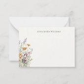  Personalized Elegant Chic Floral Note Card ノートカード (正面)