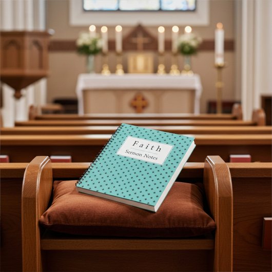 Personalized Elegant Cross Motif Sermon Notebook ノートブック