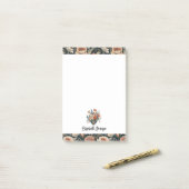 Personalized Elegant Dark Floral ポストイット (デスク上)
