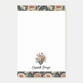 Personalized Elegant Dark Floral ポストイット