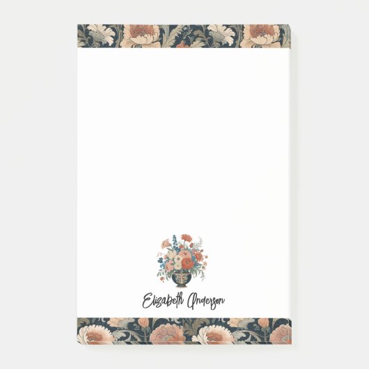 Personalized Elegant Dark Floral ポストイット (正面)