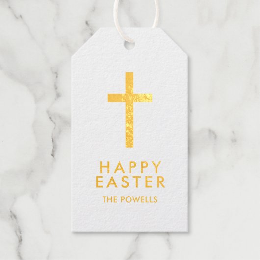 Personalized Elegant Easter Cross ギフトタグ (正面)