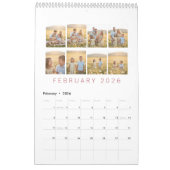 Personalized Elegant Family Memories Wall Calendar カレンダー (2月 2026)