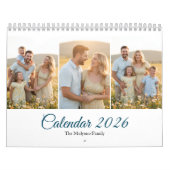 Personalized Elegant Family Memories Wall Calendar カレンダー (カバー)