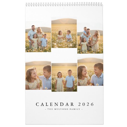 Personalized Elegant Family Memories Wall Calendar カレンダー (カバー)