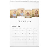 Personalized Elegant Family Memories Wall Calendar カレンダー (2月 2026)