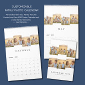 Personalized Elegant Family Memories Wall Calendar カレンダー