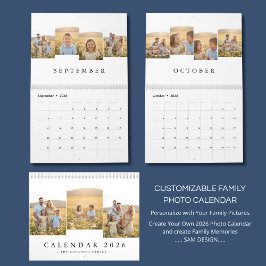 Personalized Elegant Family Memories Wall Calendar カレンダー