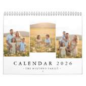 Personalized Elegant Family Memories Wall Calendar カレンダー (カバー)