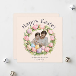 Personalized Elegant Floral Easter シーズンカード