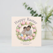 Personalized Elegant Floral Easter シーズンカード (スタンド正面)