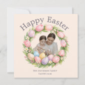 Personalized Elegant Floral Easter シーズンカード (正面)