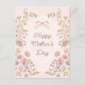Personalized Elegant Floral Happy Mother’s Day ポストカード (正面)