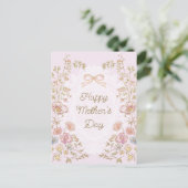 Personalized Elegant Floral Happy Mother’s Day ポストカード (スタンド正面)