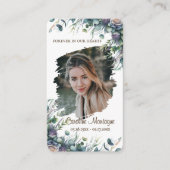 Personalized Elegant Floral Photo Memorial Card ノートカード (正面)