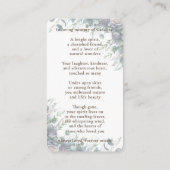 Personalized Elegant Floral Photo Memorial Card ノートカード (裏面)