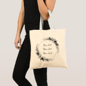 Personalized Elegant Floral Wreath Tote トートバッグ (正面(商品))
