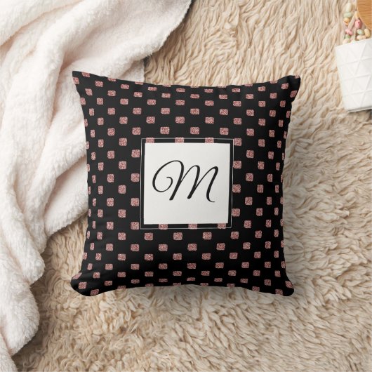 Personalized Elegant Glitter Throw Pillow クッション (ブランケット)