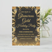 Personalized Elegant Gold Christmas Party 招待状 (スタンド正面)