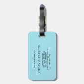 Personalized Elegant Gold Monogram Minimalist ラゲッジタグ (裏面縦)