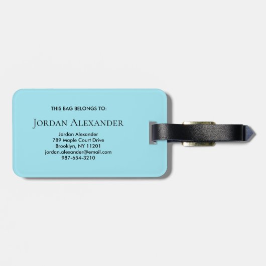 Personalized Elegant Gold Monogram Minimalist ラゲッジタグ (裏面横)