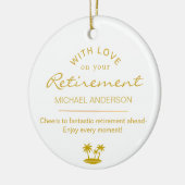  Personalized Elegant Gold Retirement Keepsake セラミックオーナメント (左)