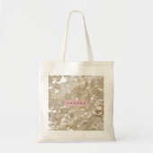 Personalized Elegant Gold Sequin Glam トートバッグ (正面)