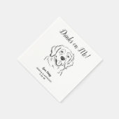 Personalized Elegant Golden Retriever Dog Wedding スタンダードカクテルナプキン (角)