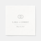 Personalized Elegant Minimalist Wedding Paper スタンダードカクテルナプキン (正面)