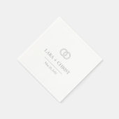 Personalized Elegant Minimalist Wedding Paper スタンダードカクテルナプキン (角)
