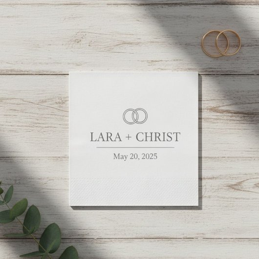 Personalized Elegant Minimalist Wedding Paper スタンダードカクテルナプキン