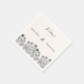 Personalized Elegant Minimalistic Wedding Napkins スタンダードカクテルナプキン (角)