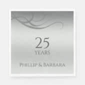 Personalized elegant modern 25th anniversary party スタンダードランチョンナプキン (正面)