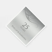 Personalized elegant modern 25th anniversary party スタンダードランチョンナプキン (角)