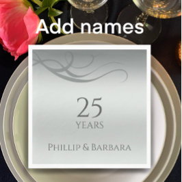 Personalized elegant modern 25th anniversary party スタンダードランチョンナプキン