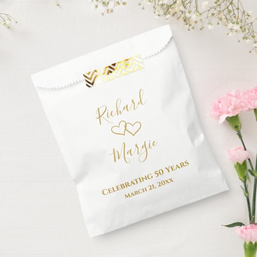 Personalized Elegant Modern 50th Anniversary Party フェイバーバッグ (封をした状態)